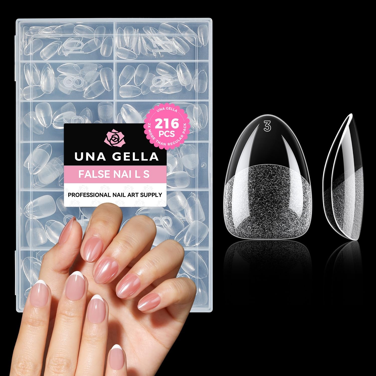 Ballerina Gel Nagel Tips 216 stks 12 Maten Zachte Gel Nagel Tips Volledige Dekking Nagelverlenging Set Semi Matte DIY Thuis Kunst