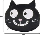 Nekkussen van Mozes. Ed, de kat | 2-in-1 nek- en hoofdkussen voor op reis | Kattenreiskussen, 28 cm, Zwart