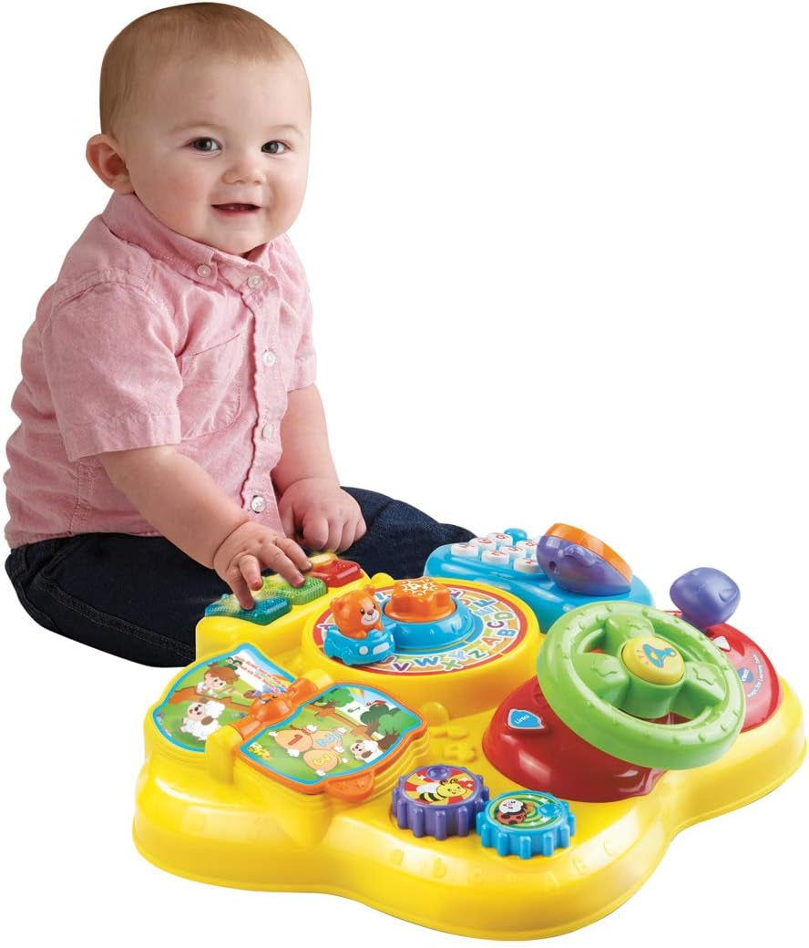 VTech Baby Adventure Play Table - Kleurrijke speeltafel voor baby's met 6 speelvelden en interactieve elementen & Baby My First Song Book 6 pagina's kleurrijk boek en bewegende elementen om te spelen Bebe Toys Naty Shop