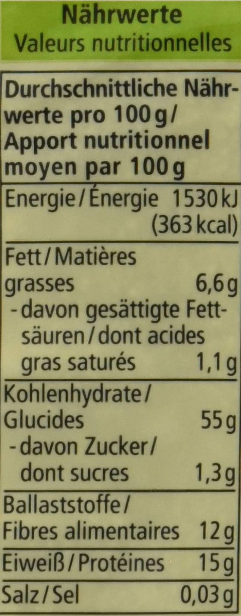 Biologische haverzemelen met kiemen, 500 gram Cereale Naty Shop