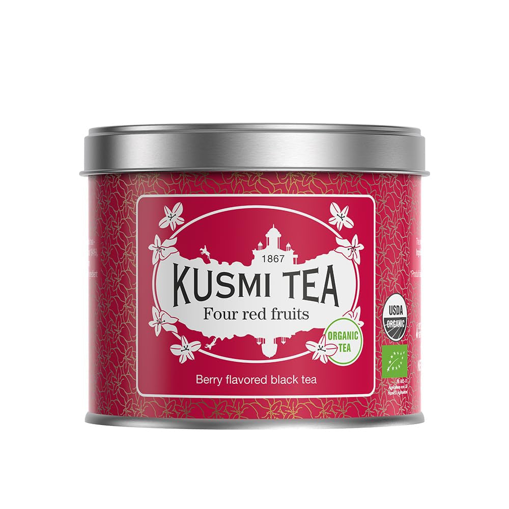 Kusmi Tea - Earl Grey Intense - Biologische Earl Grey zwarte thee met sterke bergamot en pittige citroen - losse thee - metalen doos van 100 g - hoeveelheid voor ongeveer 50 kopjes