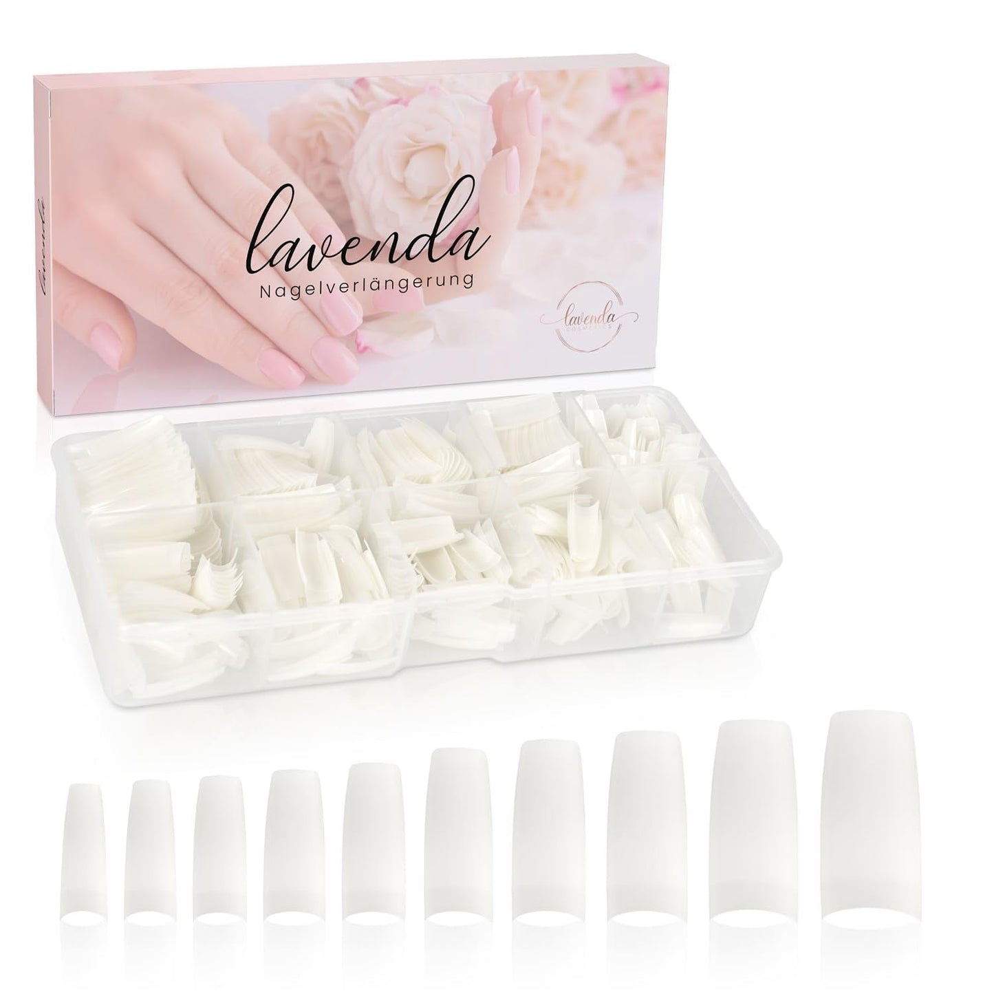 ® Om op te plakken kunstnagels 500 stuks Kunstnagels - Stabiele gelnagels - Nagels van studiokwaliteit (natuurlijke kleur)