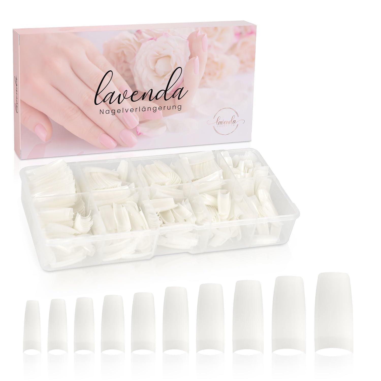 ® Om op te plakken kunstnagels 500 stuks Kunstnagels - Stabiele gelnagels - Nagels van studiokwaliteit (natuurlijke kleur)
