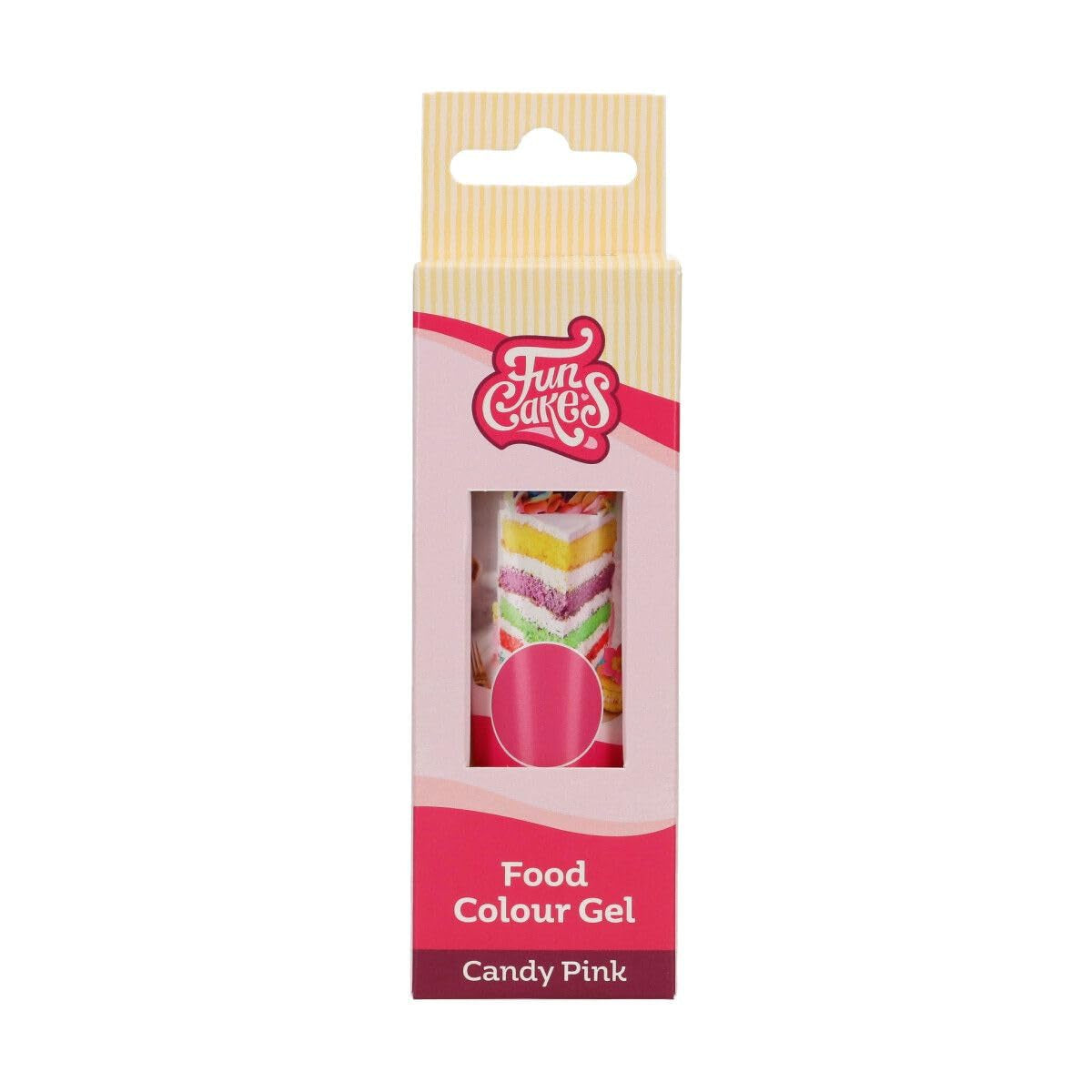 Kleurstof Funcakes Gel Candy Pink: Hooggeconcentreerde kleurstof voor deeg, room, fondant, marsepein, gebak, eenvoudig te doseren, individuele druppels voor levendige kleuren, Halal, 30 g
