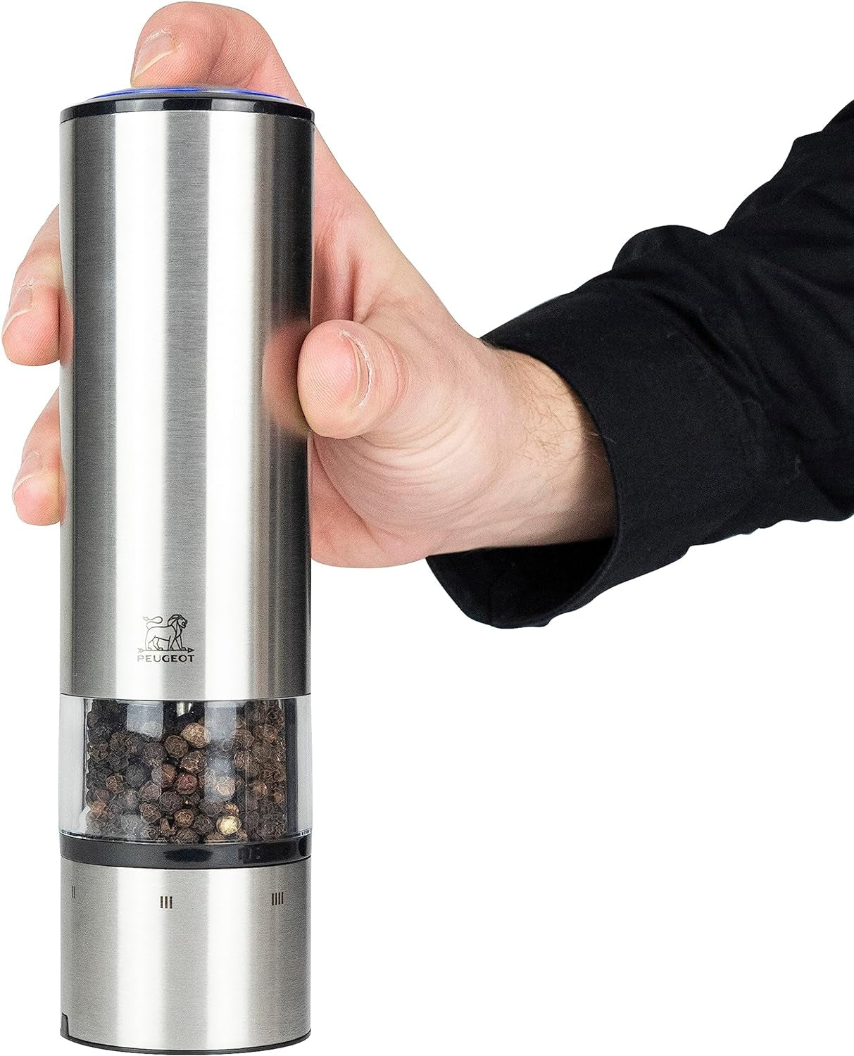 PEUGEOT Elis Sense elektrische peper-/zoutmolenset, hoogte: 20 cm, roestvrij staal, zilver Grinders en Grinders Naty Shop
