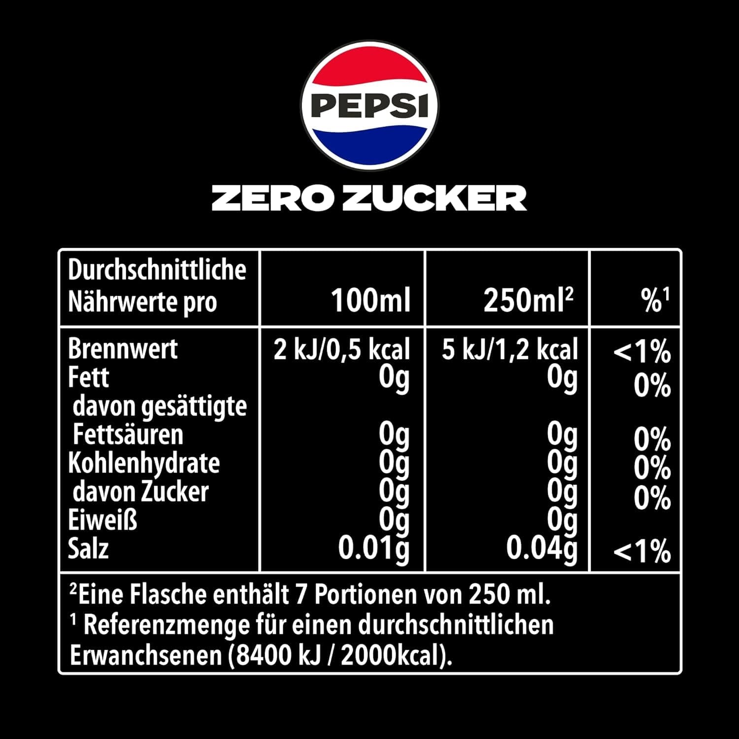Pepsi Zero Sugar, Frisdrank zonder suiker van Pepsi, zonder calorieën, set 6 x 1,75 liter Alcoholvrije dranken Naty Shop