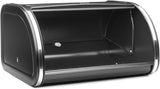 Brabantia broodtrommel - Compacte opbergdoos voor brood, bagels en broodjes met plat deksel, duurzaam staal - middelgroot - matzwart Voedselbewaardozen Naty Shop
