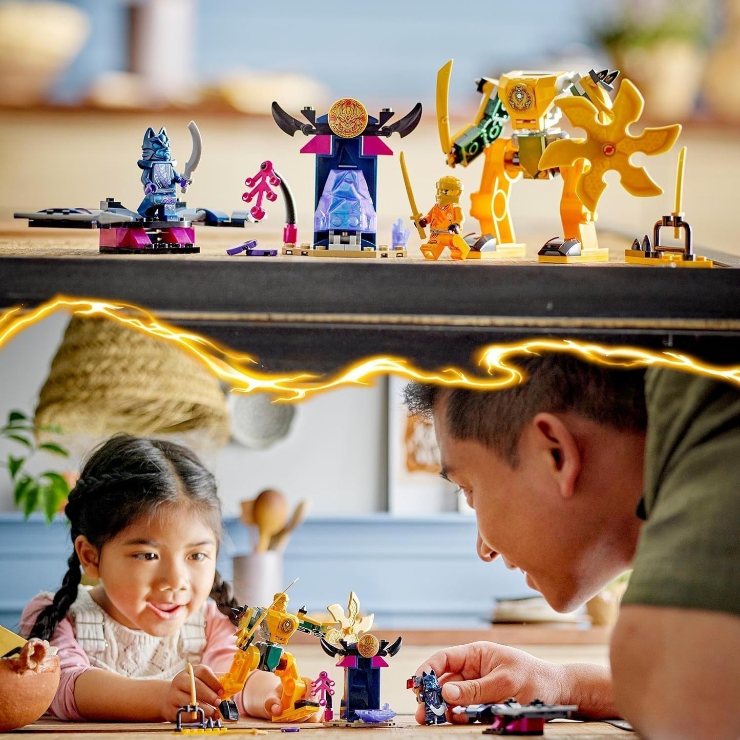 LEGO NINJAGO Arins Strijdmecha, Ninjaspeelgoed voor kinderen vanaf 4 jaar Met figuren Incl. Arin met mini-katana, actiefiguren en mechs, klein cadeautje voor jongens en meisjes 71804 Bouwsets Besuche den LEGO-Store