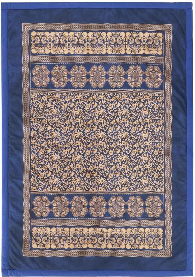 BASSETTI geruit katoen TORCELLO kleur DONKERBLAUW B1 maat 135X190 Dekbedden en dekbedden Naty Shop Donkerblauw 135X190