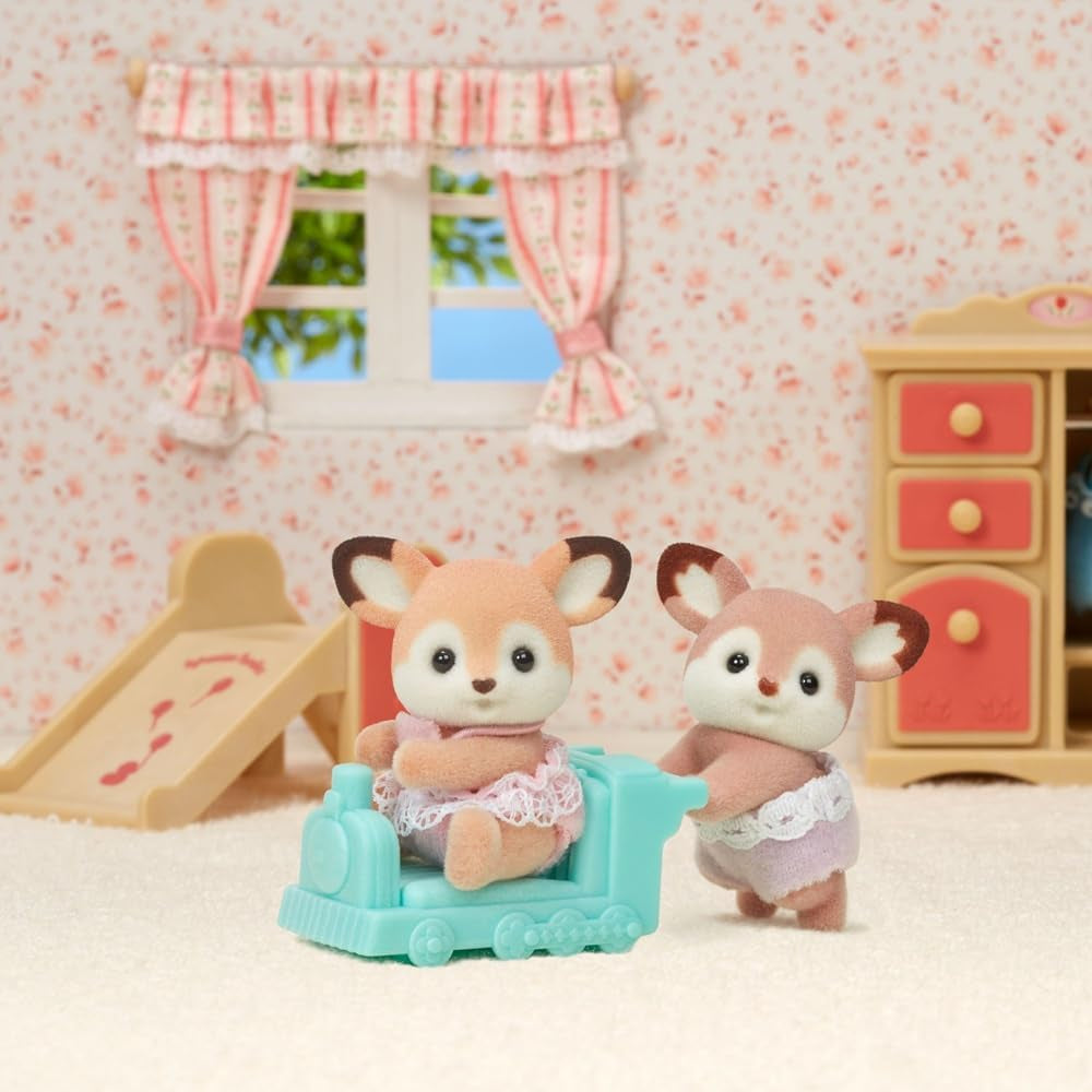 Sylvanian Families 5800 Deer Twins, speelset met dierenfiguren, bosdierenfiguren, speelgoed voor kinderen vanaf 3 jaar