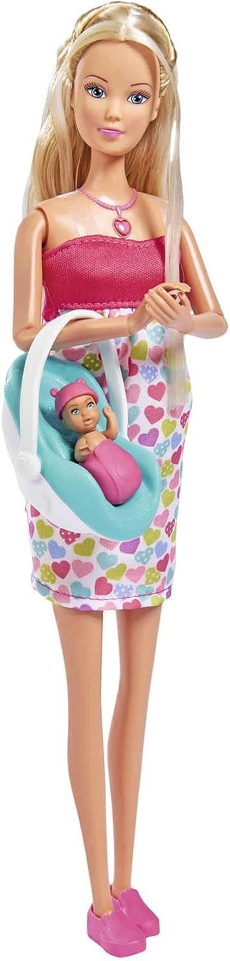 Simba 105733480 - Steffi Love Baby Bliss, zwangere pop en geweldige geluiden, babyaccessoires en draagzak
