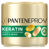 Pantene Pro-V Smooth & Silky Keratin Protect Hair Mask 500ml voor krullend en droog haar, Tot 72 uur glad en glanzend haar in één enkele toepassing, Met Pro-V formule en Actief Nutri-Plex Haarmasker Naty Shop Haarmasker (300ml)