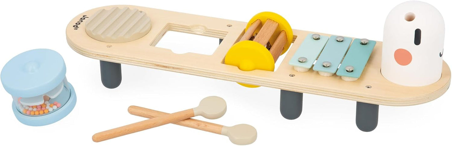 Janod - Sweet Cocoon muzikale nummers - 5 muzikale activiteiten voor kinderen - Vroege muzikale educatie - FSC houten speelgoed - Vanaf 12 maanden, J04058 Baby Toys Naty Shop
