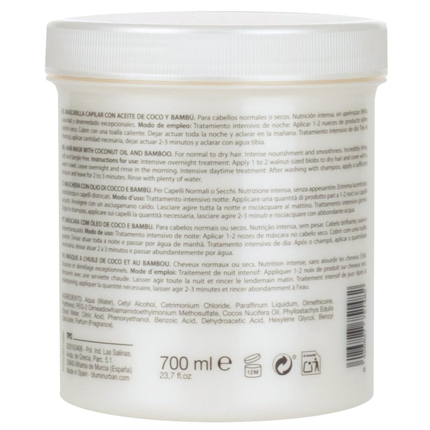 Urbanic masker met kokosolie en biologische bamboe, 700 ml Naty Shop haarmasker