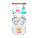NUK Perfect Match luchtfopspenen voor baby's | 0-6 maanden | Orthodontische fopspenen die de luchtcirculatie bevorderen en huiduitslag door speeksel voorkomen | 95% acceptatie door baby's** | Disney Winnie de Poeh | Pak van 2