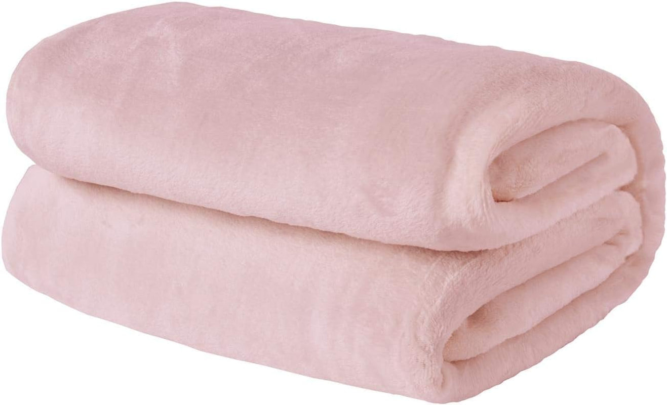 Brentford's flanellen fleece deken, extra zacht, groot, pluizig, warm, slaapkamersprei, eenpersoonsbed, bank, bank, blozen roze - 120 x 150 cm bedden en dekens Beuche den Brentfords-Store Meerdere kleuren compleet