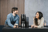Melitta AromaFresh Therm Pro X - Espressomachine met filter, geïntegreerde molen, afneembaar waterreservoir, roestvrijstalen thermische karaf en timerfunctie, voor maximaal 8 koppen koffie, zwart/zilver