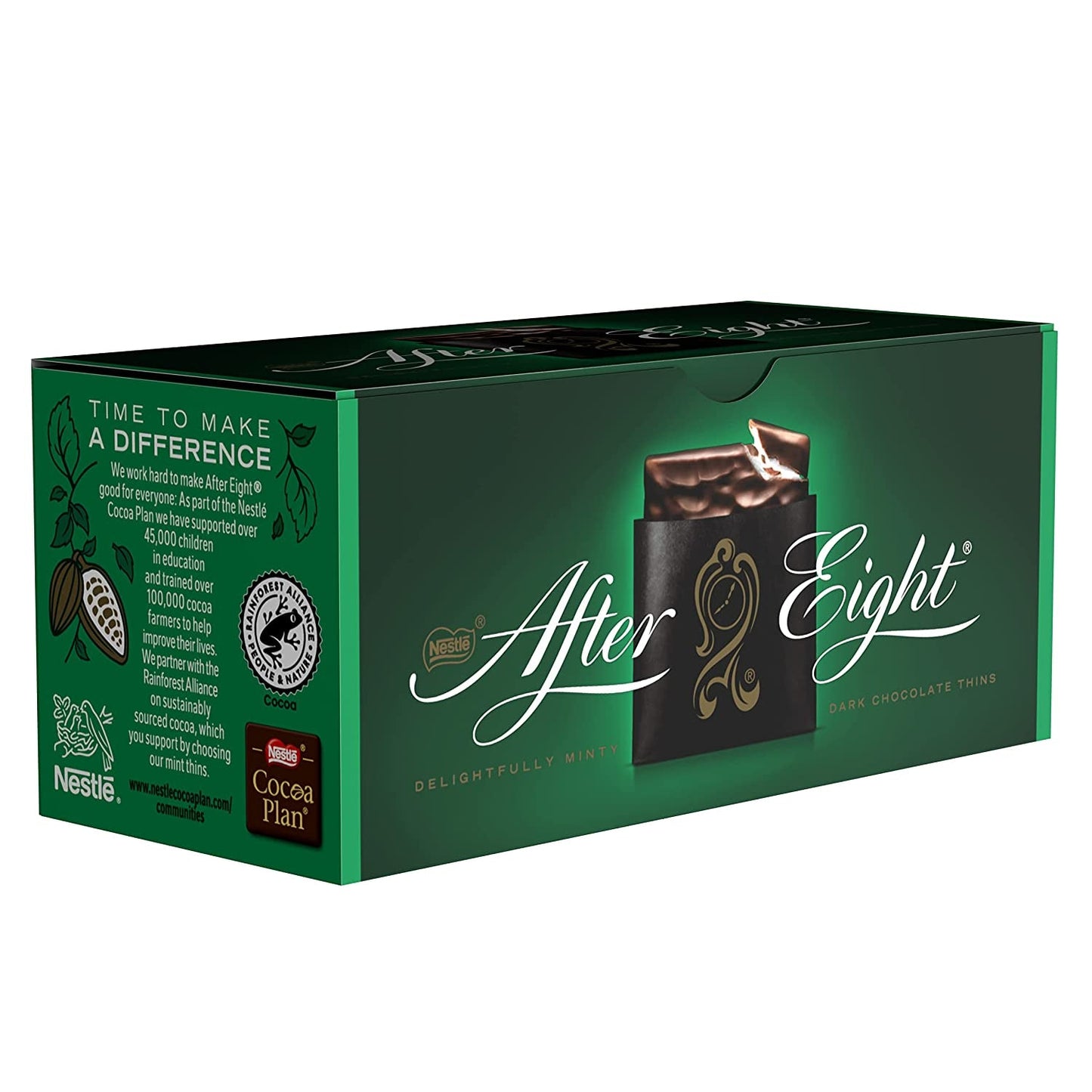 NESTLÉ AFTER EIGHT Dunne donkere chocoladevierkantjes met muntcrèmevulling voor connaisseurs, verpakking van 5 (1 x 200 g)