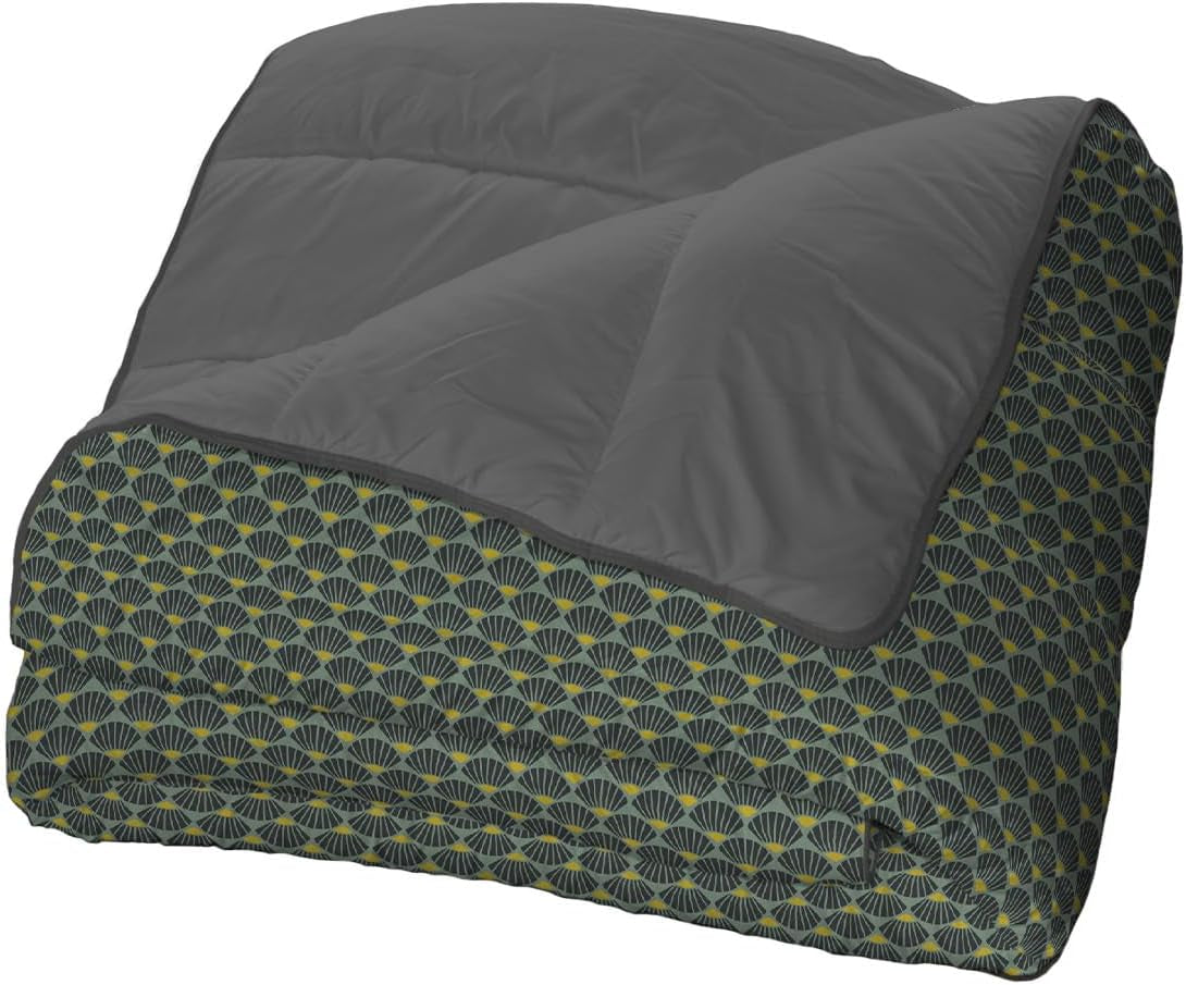 Bleu Câlin Bedrukt 1 persoons Hermance dekbed, polyester, blauw/grijs, 140 X 200 Cm Quilts en quilts Naty Shop Groen/grijs 220X240 Cm