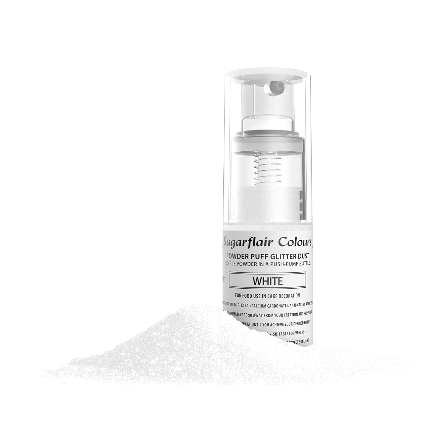 Sugarflair White Pump Powder Spray - Taartdecoratieve kleurstof, spuitbusvrije spray voor taarten, muffins en meer - 10 g