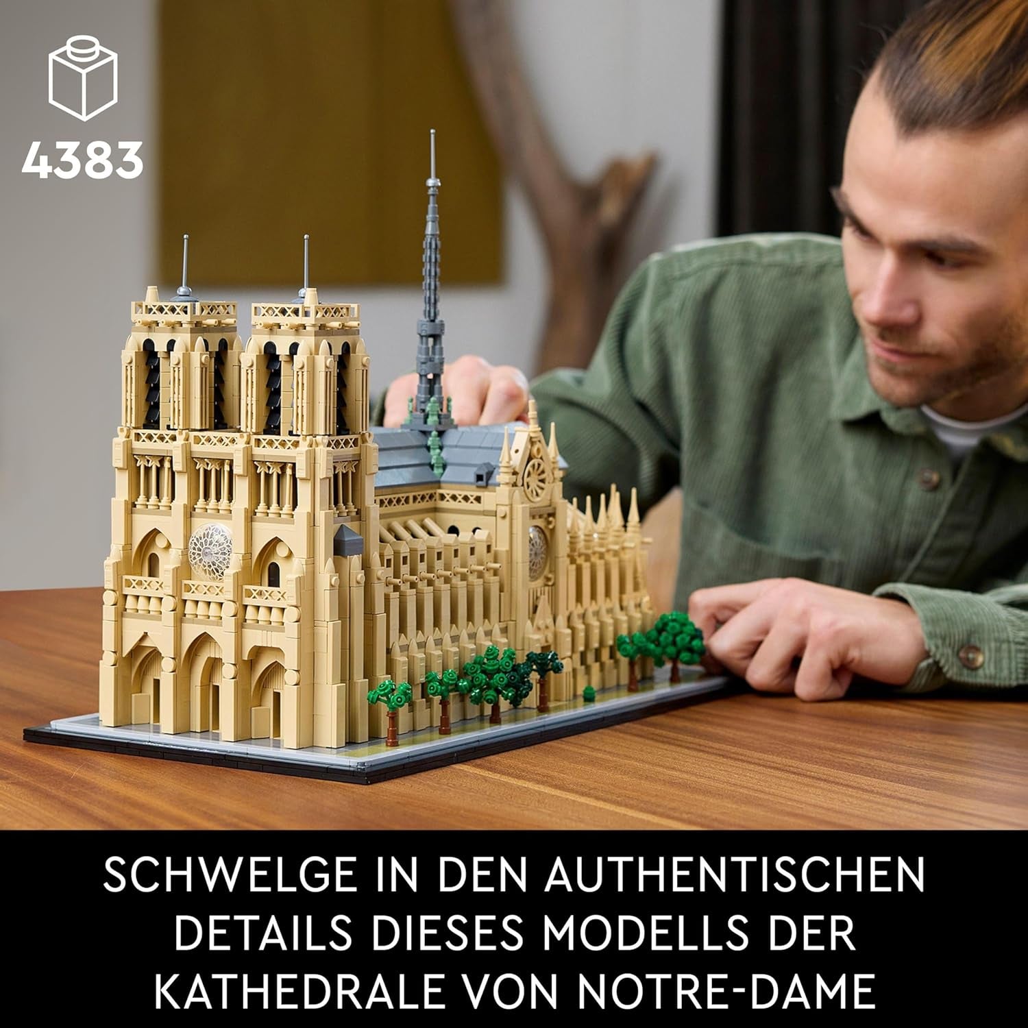 LEGO Architecture Notre-Dame de Paris, verzamelobject voor volwassenen, Frankrijk-souvenir, cadeau voor vrouwen, mannen, globetrotters en alle liefhebbers van geschiedenis, architectonisch model 21061 Bouwsets Besuche in LEGO-Store