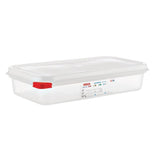 03352 Polypropyleen voedselbewaarbakken met deksel, GN 1/3, 2,5 l, 65 mm, met handvat, 4 stuks Voedselbewaardozen Naty Shop Standaard titel