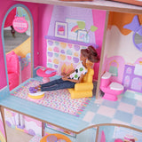 Kidkraft Candy Castle houten poppenhuis met meubels en accessoires, Llama Eenhoorn figuurhuis, ijstaartlift en rubberen stoel voor poppen, speelgoed voor 3 jaar oud, 20242 Naty Shop poppenhuizen