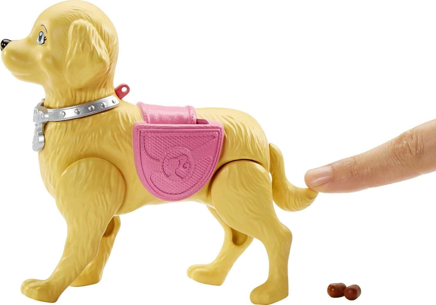 Barbie loop- en potjespop, blonde pop met lopende hond, poeplepel, accessoires inclusief pophond, kindercadeau, speelgoed voor 3 jaar en ouder, DWJ68