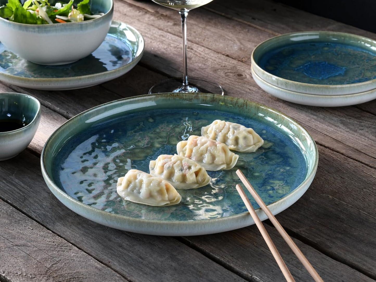 Creatable 22447 Yuki-serie serviesset voor 2 porseleinen bordenset, vaatwasser- en magnetronbestendig, gemaakt in Europa