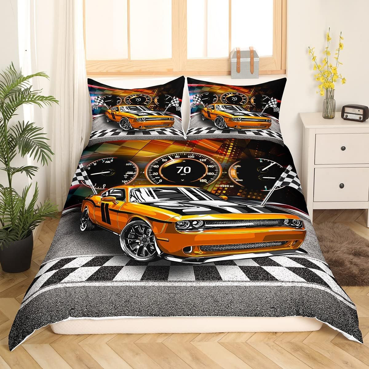Jungen Cartoon Autobeddengoedset 135X200,Kinder Bau Fahrzeuge Tröster Abdeckung Für Kind Kleinkind Teens,Dinosaurier Bettbezug,Traktor Maschinerie Bagger Bettdecke Abdeckung,Lkw Autos Bedtuffen Naty Shop Multi 9 135*200+80*80*1