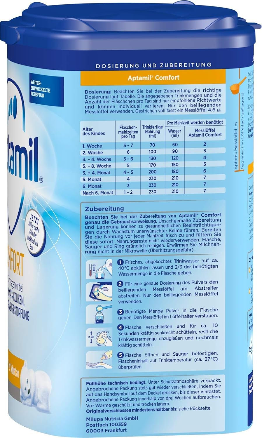 Aptamil Comfort – Speciale voeding vanaf de geboorte, tegen krampjes, winderigheid en constipatie, 800 gram Naty Shop