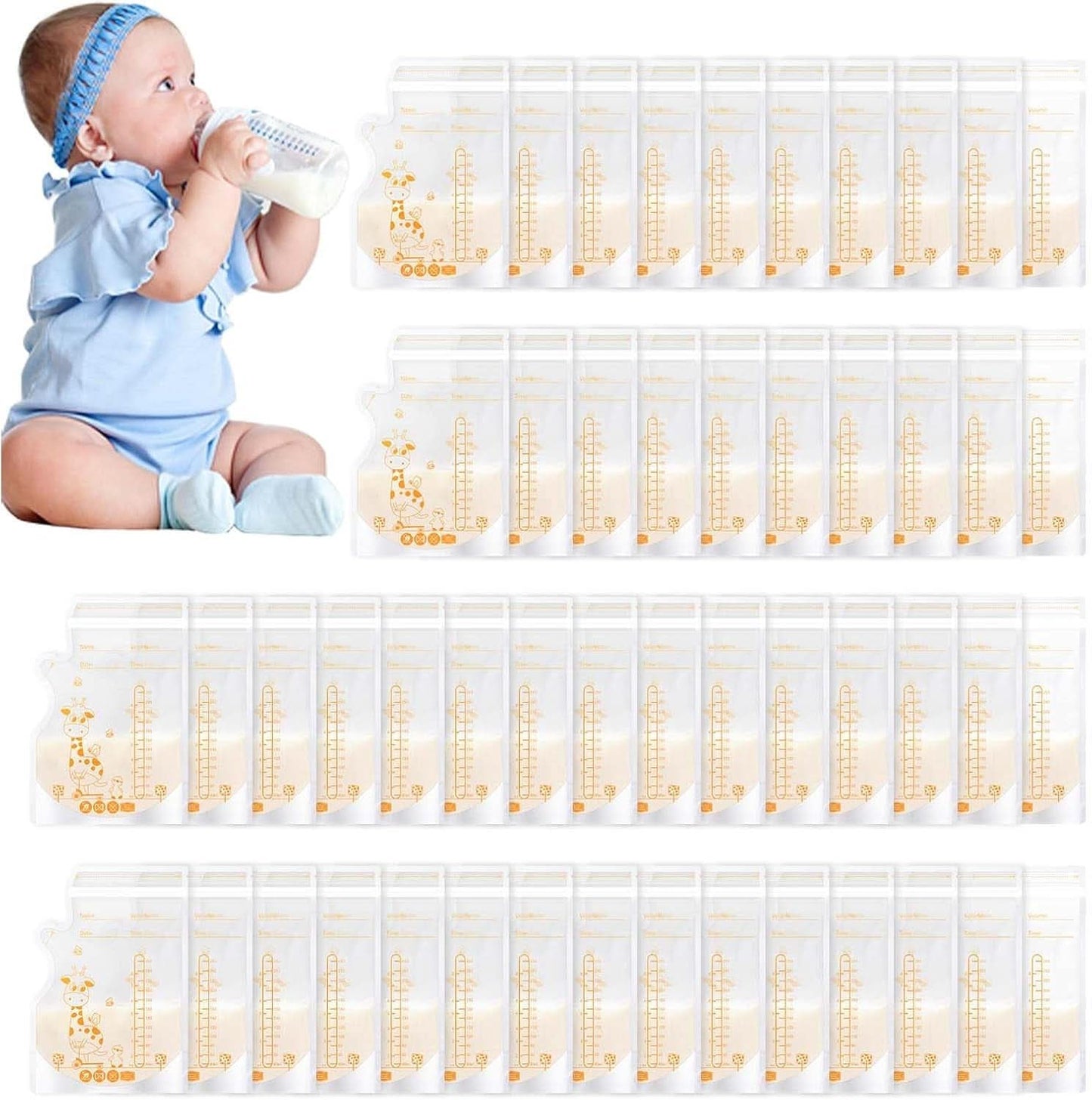 Vinabo 50 Stück Muttermilchbeutel, 250 ml Bpa-vrije Muttermilk-opbergtas, Milchbeutel Für Muttermilch Mit Ausgießer Für Das Stillen, Selbststehender, Kann Eingefroren Werden, Vorsterilisiert Accessoires Voeding en borstvoeding Baby Naty Shop