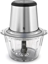 WMF Kult X Edition Zerkleinerer Elektrisch Met Glasbehälter, Blitzhacker 320 W, 2 Geschwindigkeitsstufen, Großer Mixbehälter, Cromargan Matt Kitchen Naty Shop
