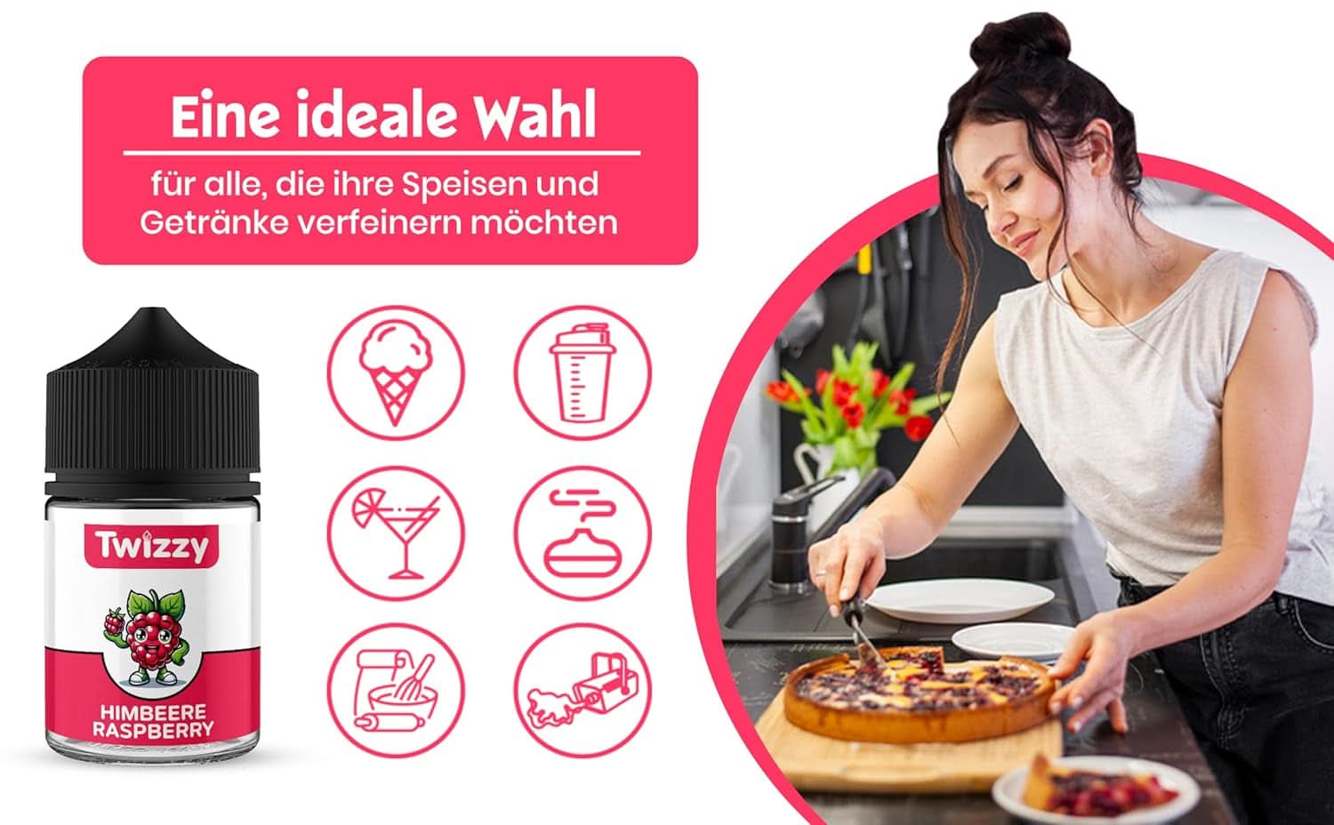 Twizzy, intense frambozensmaak, 60 milliliter Arome Naty Shop