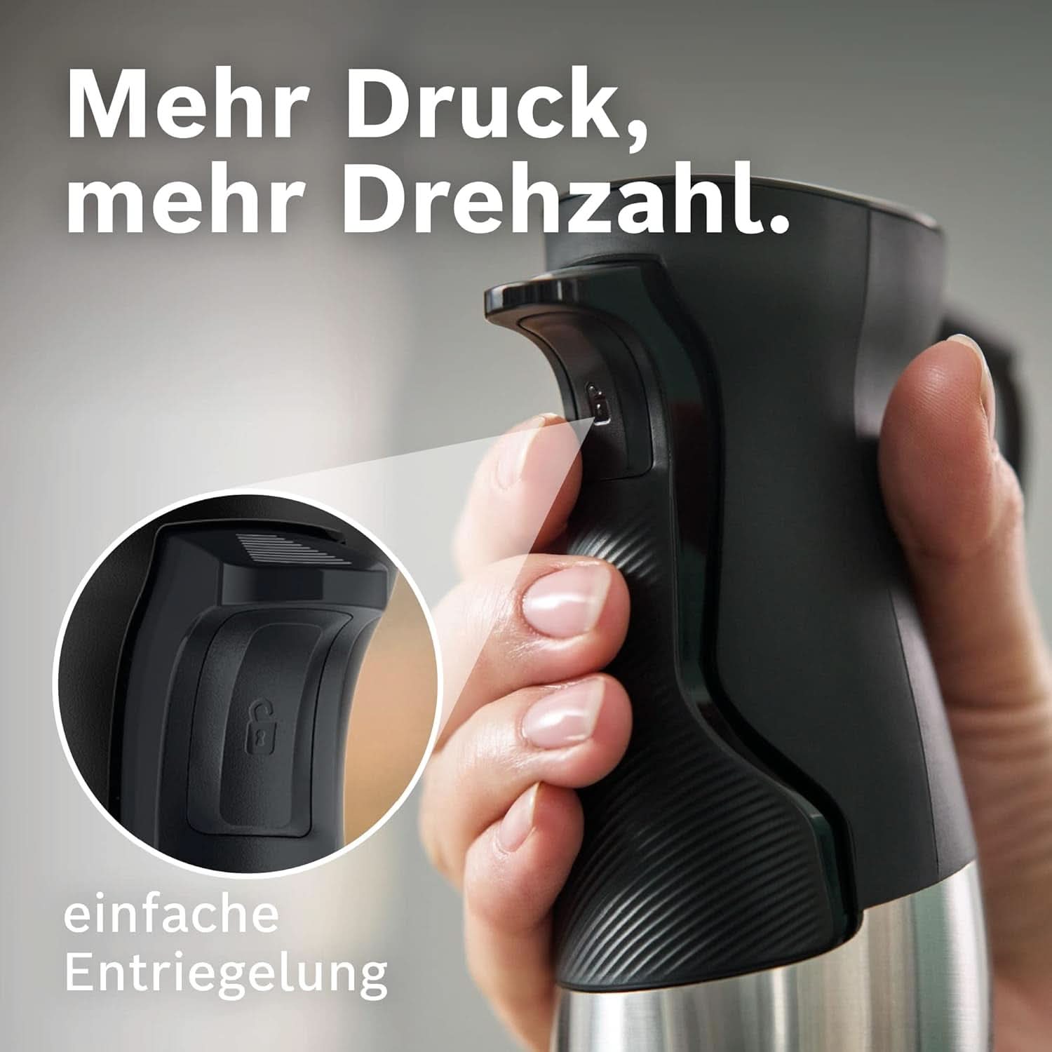 Bosch Stabmixer Ergomaster Serie 6 MSM6M673, 10 Jahre Motorgarantie, Edelstahl-Klingen, Verschleißfreie Keramik-Kupplung, Luftkühlung, Zerkleinerer, Kartoffelstampfer, Schneebesen, 1000 W Keuken Naty Shop