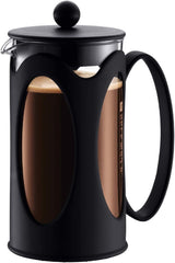 Bodum Kenya Koffiezetapparaat - 1L / 8 Kopjes - Handmatige Franse pers borosilicaatglas en roestvrij staal - Vaatwasmachinebestendig - Gemaakt in Portugal