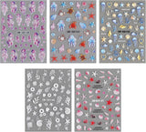 5 stuks 5D reliëf nagelstickers oceaanpatroon nagelbedels oceaan zomer nagelstickers schelpen zeedieren schattig nagelontwerpstickers nagelontwerpaccessoires