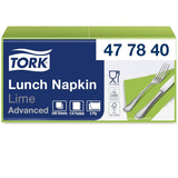 Tork 477840 Lime lunchservetten / 2-laags servetten voor kleine maaltijden of snacks / geavanceerde kwaliteit / 10 X 200 (2000) papieren servetten / 32,6 X 33 cm (L X B) / 1/4 vouw