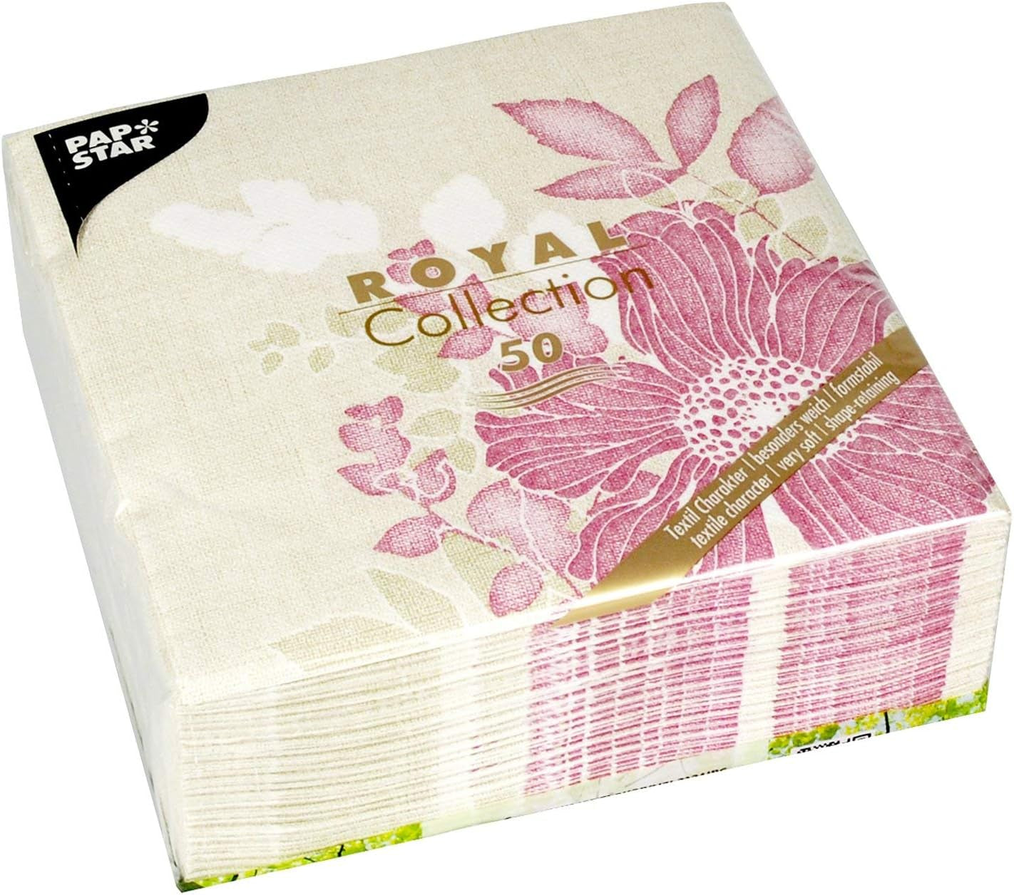 Papstar, 50 servetten "ROYAL Collection" 1/4 vouw 40 cm x 40 cm Fuchsia "Annabel", #85015