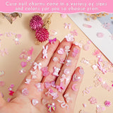 200 Stuks Nail Art Charms 3D Nail Art Decoratieset Strik Nagelhanger Roze Gemengde Stijl Strik Bloem Teddybeer Lolly Hartvorm Nail Art Decoratie DIY Ambachtelijke Nageldesign