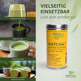 ® Ceremonial Matcha Powder X Granaatappel 100G [Ondersteunt gewichtsverlies en stofwisseling] - Groene thee voor een actieve en gezonde levensstijl - Groene thee zonder toevoegingen (puur en natuurlijk)