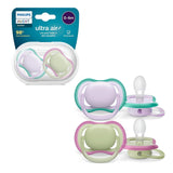 Philips AVENT ultra air Fopspenen - Lichte en ademende fopspenen voor baby's van 0-6 maanden, BPA-vrij, met draagtas als sterilisator, 2-pack, model SCF085/24