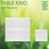Table Kind 100 witte zachte servetten in bulk, hoogwaardige servetten voor feesten, catering en dagelijks gebruik, FSC, duurzaam en recyclebaar, gemaakt in de EU | 2-laags | 33 cm