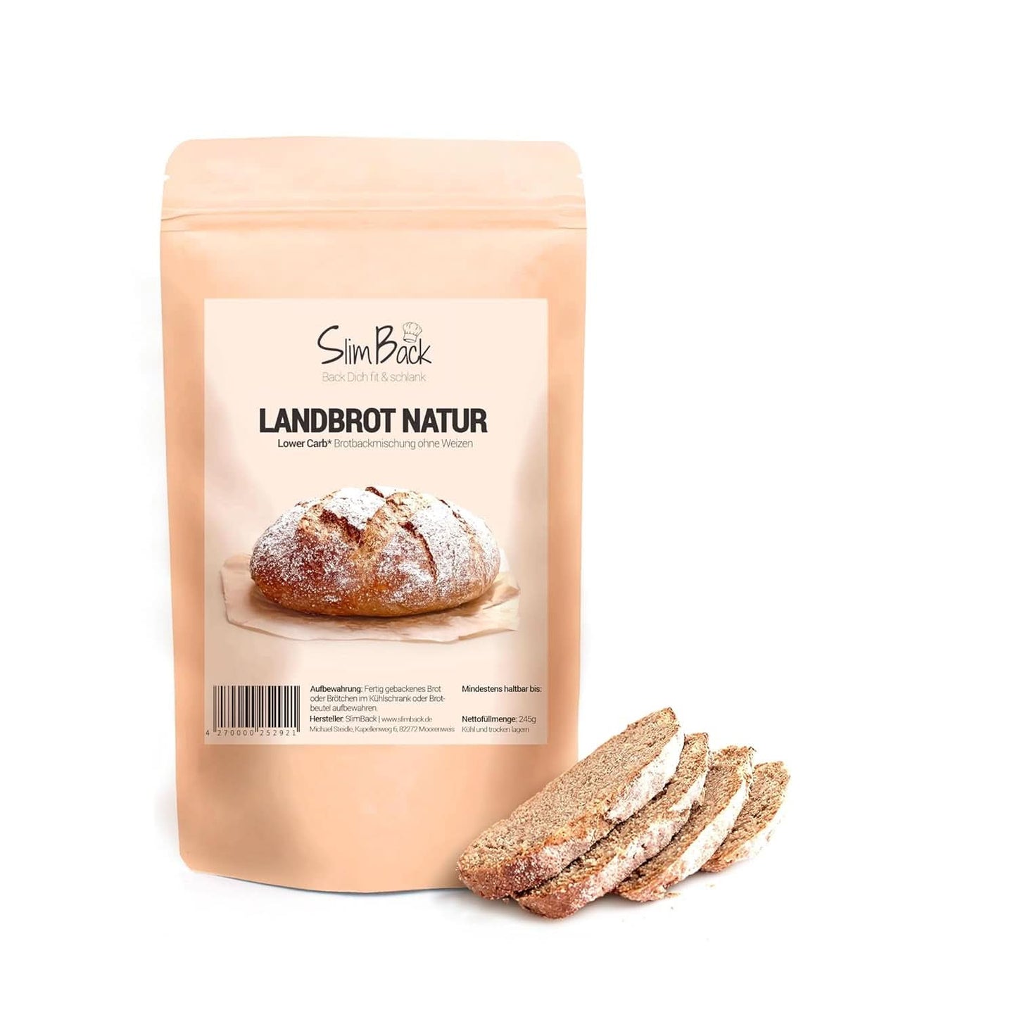 LOWER CARB BROODBLEND, keto, vegan en glutenvrij, eiwitbroodalternatief zonder soja en granen Naty Shop Kitchen 245 gram