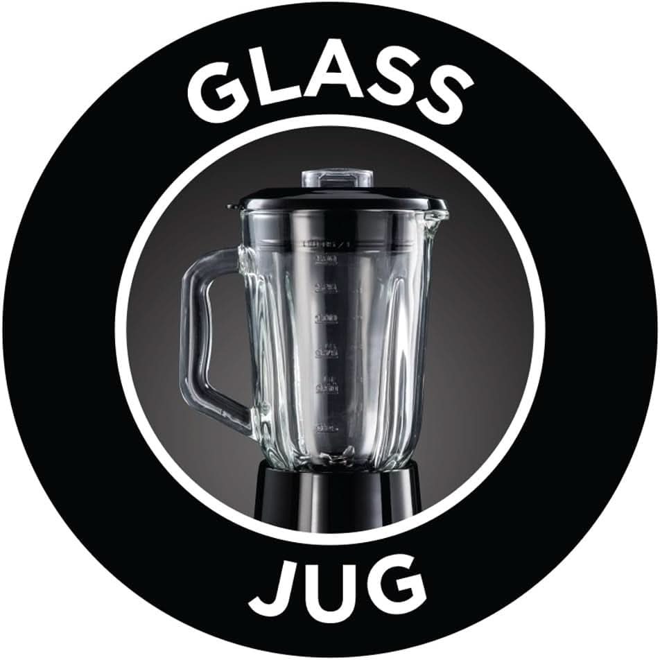 Russell Hobbs Standmixer 2-In-1 [1,5L Glasbehälter Mixer & 0,6L Mini Smoothie Maker -To-Go-Trinkflasche Inkl. Deckel] Spülmaschinenfest, Impuls-/Ice-Crush-functie, Becher BPA Frei, Edelstahl 23821-56 Keuken Naty Shop