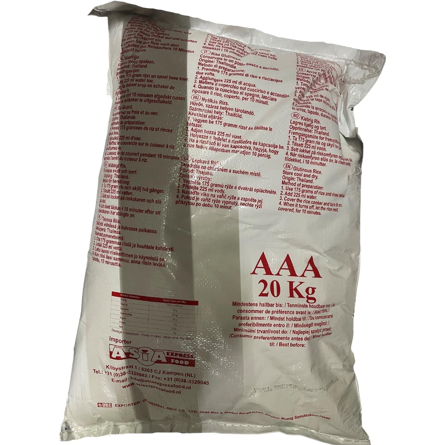 ROYAL THAI RICE - Kleefrijst - 1 x 20 KG
