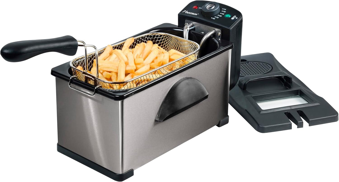 Bestron oliefriteuse met koudezonetechnologie, 3,5 liter, 2000 watt Apparaten Naty Shop Zilver Enkel