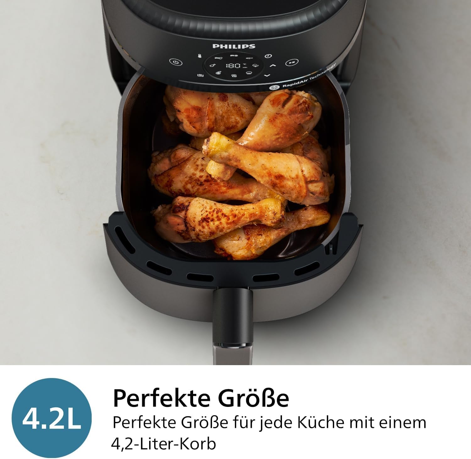 Philips Airfryer 2000 series 4,2L - Digitaal touchscreen, 13 kookopties, 9 vooraf ingestelde functies, Tot 90% minder vet met Rapidair-technologie, vermogen 1500W Apparaten Naty Shop