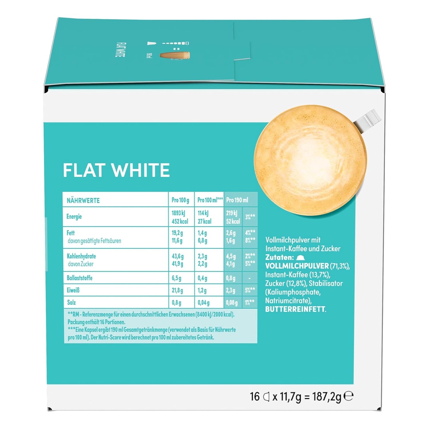 NESCAFÉ DOLCE GUSTO Flat White Kaffeekapseln 3er-pakket (3 x 16 Kapseln)