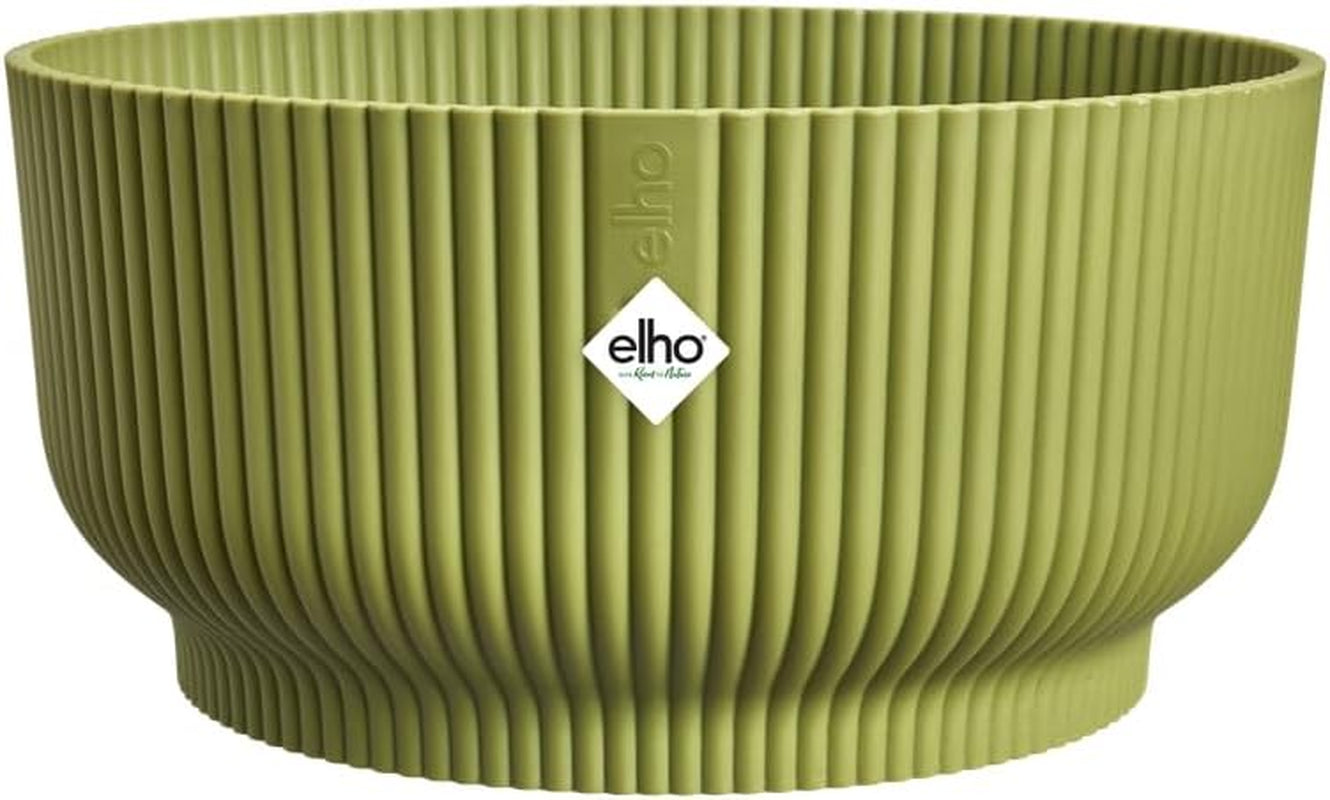 elho Vibes Fold Bowl 25 - Bloempotten voor binnen - 100% gerecycled plastic - Ø 24,9 x H 12,1 cm - Groen/Ferngrün